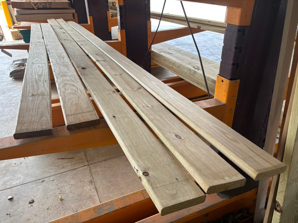 (5) Various Lengths of 5/4" x 6"  Treated Decked Boards