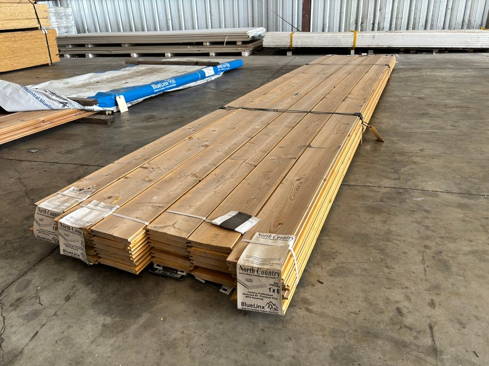 (36) 1 x 6 x 14' Prefinished Pine Tongue and Groove Paneling Boards