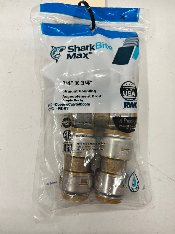 (4) Sharkbite 3/4" Straight Couplings