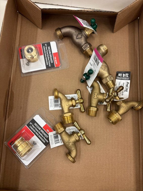 (6) 1/2" and 3/4" Hose Bibs and (2) Vacuum Breakers