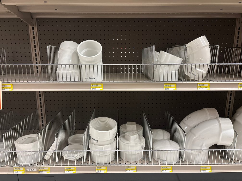 Assorted 3" and 4" PVC Elbows, Plugs and Caps