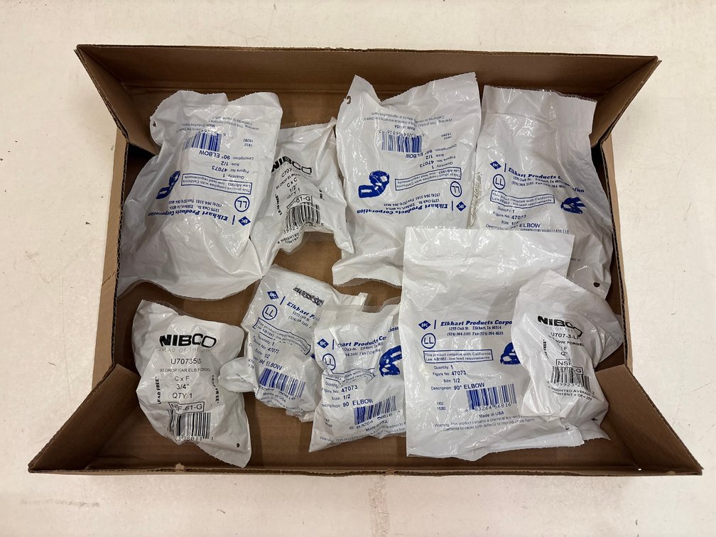 (8) Assorted 1/2" Brass Elbows