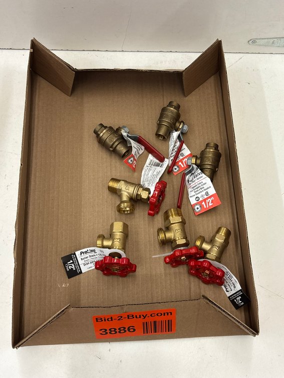 (4) 1/2" Boiler Drains, and (3) 1/2" Ball Valves