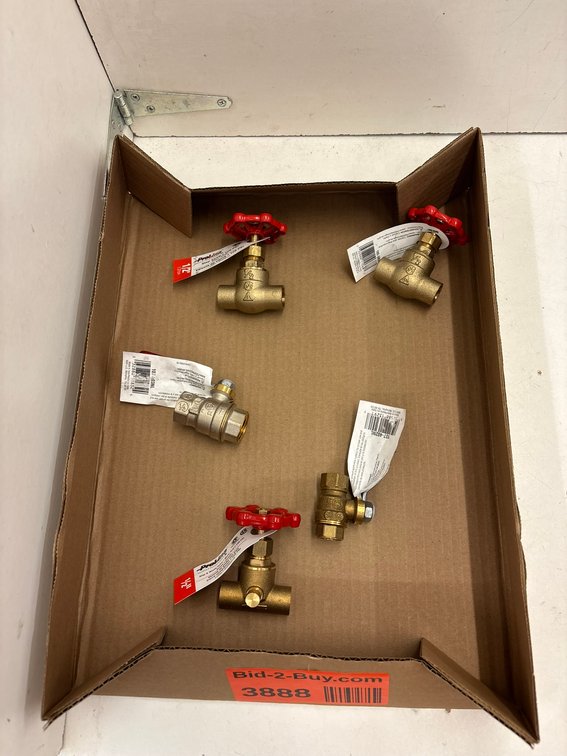 (2) 1/2" and 3/8" Ball Valves and (3) 1/2" Stop and Waste Valves