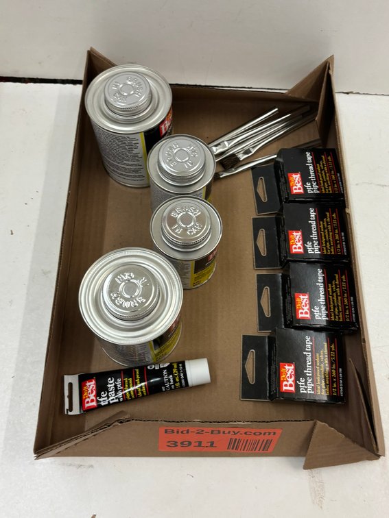 (4) Pfte Pipe Thread Tape, Pfte Paste and (4) Pipe Cleaner Cans