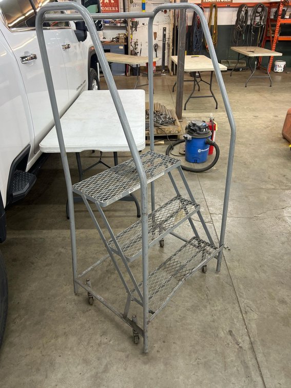 Cotterman 3-Step Industrial Rolling Ladder, 450 lb Capacity, 30" Top Step Height