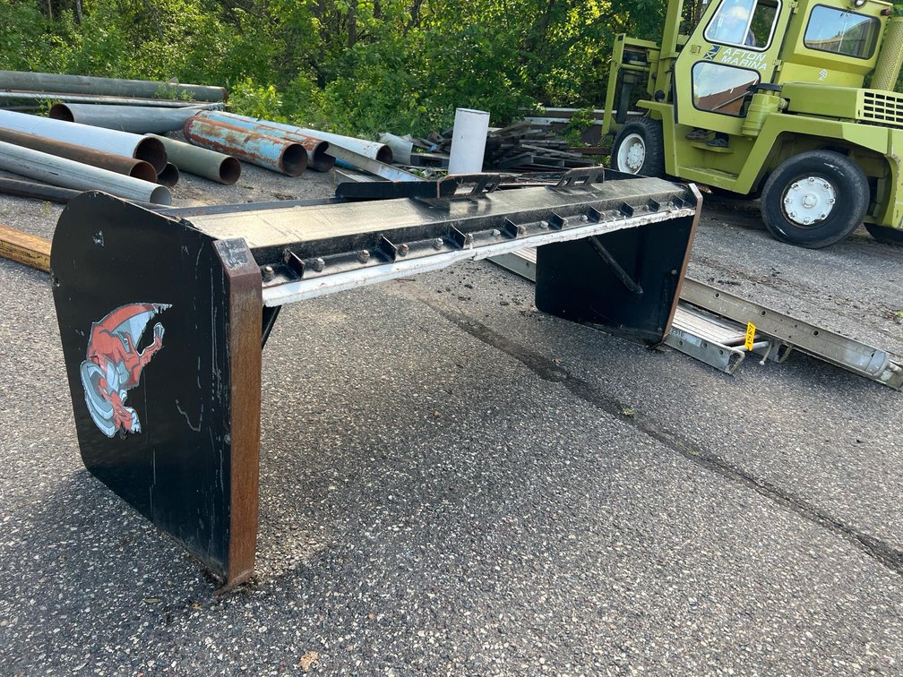 Skid Steer Loader Snow Pusher Attachment, Universal Mount, Steel Cutting Edge