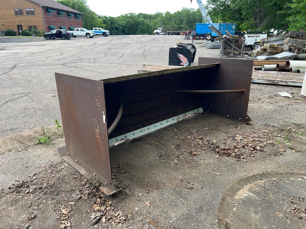 8 ft Heavy-Duty Steel Skid Steer Snow Plow Attachment, Universal Quick Attach, Trip Edge