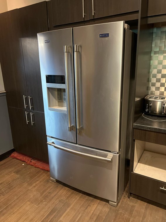 Maytag MF12570FEZ06 25 cu. ft. French Door Refrigerator, Stainless, Water/Ice Dispenser, 70" Tall