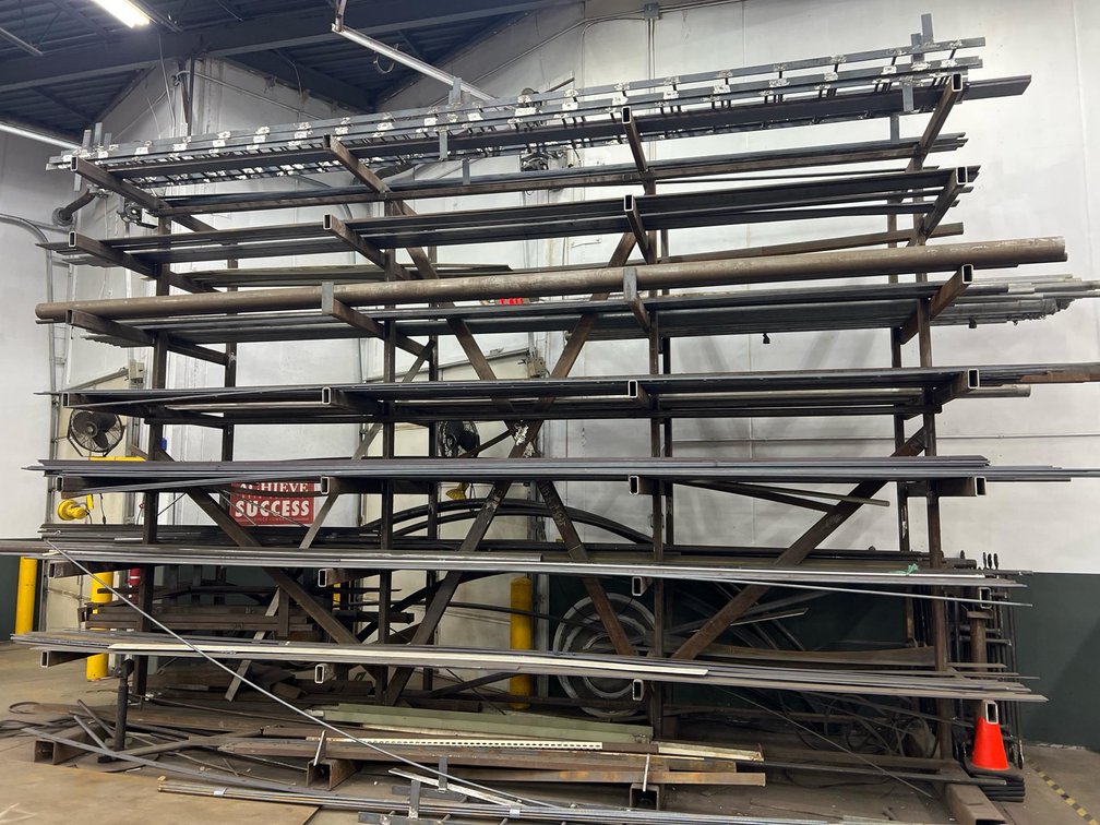 HUGE Assortment Industrial Steel Bar, Tube, Angle, Channel & Plate Stock w/ Rack