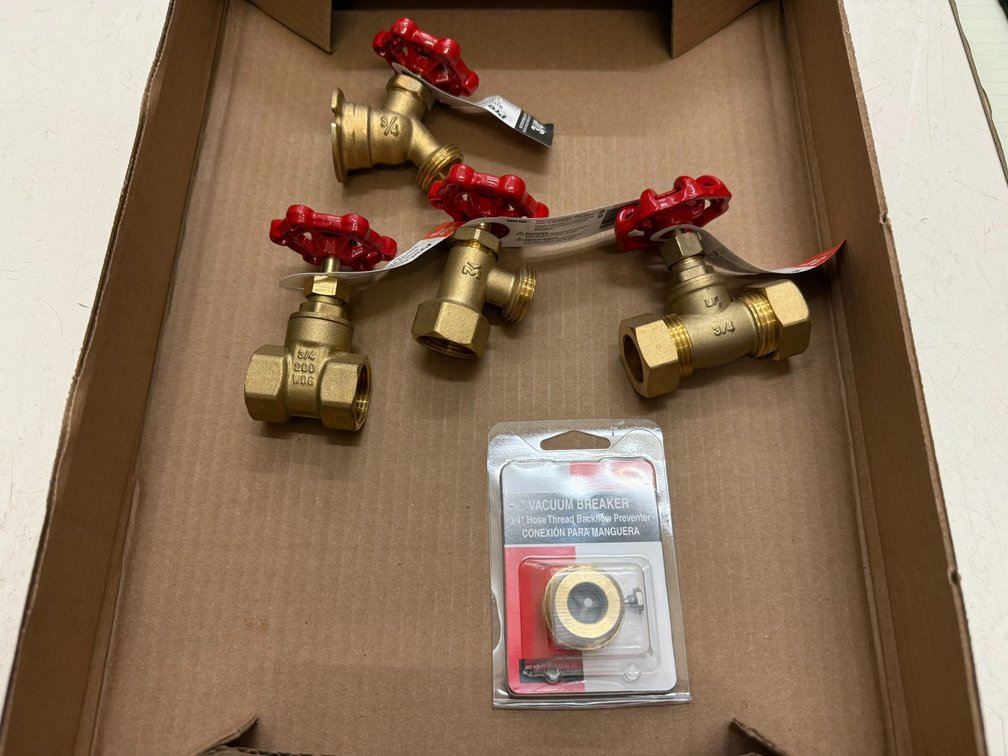 Assorted 3/4" Valves and Vacuum Breaker