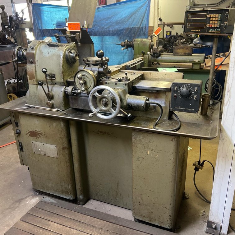 Hardinge HC Hand Chucker Lathe with Bausch & Lomb Acu-Rite Digital Readout