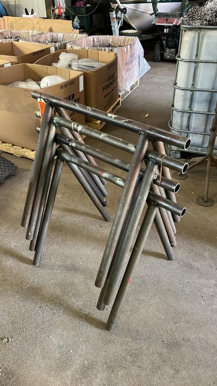 (4) Steel Pipe Welding Stands / saw horses 26 in. Height