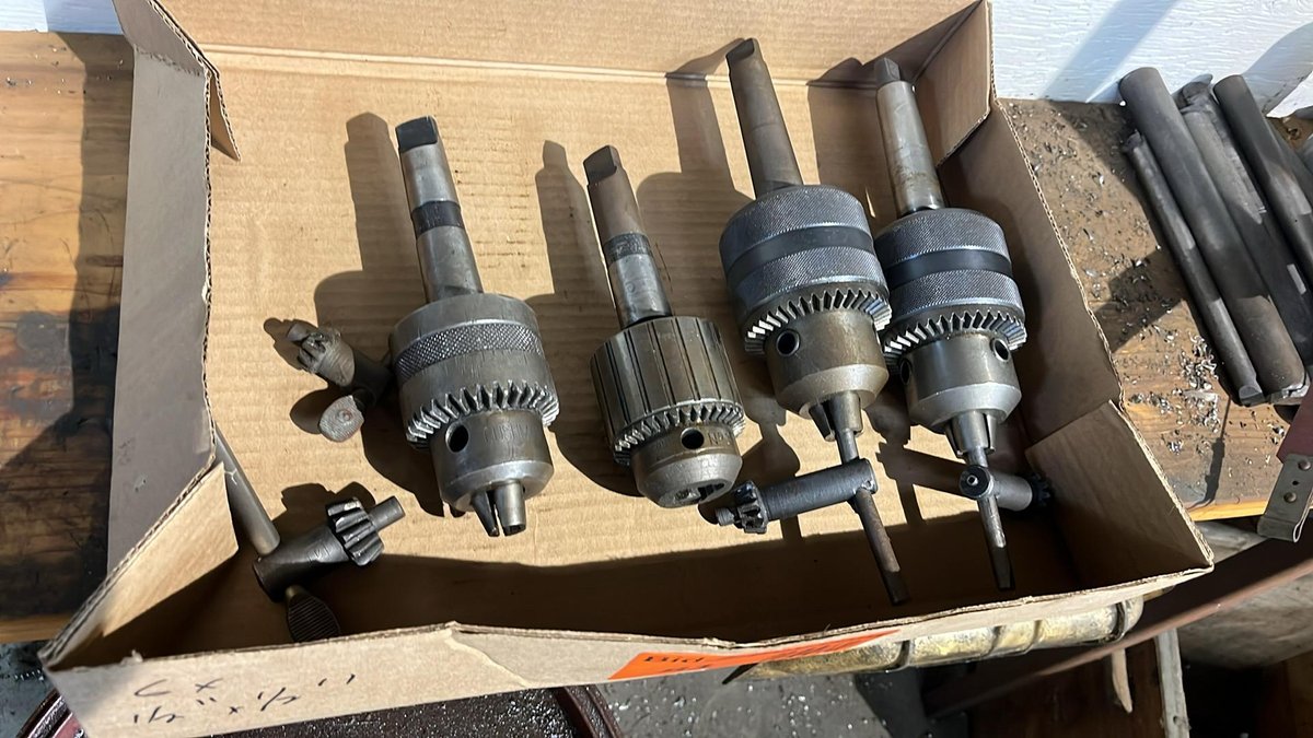 (4) Drill chucks w/ Morse Taper Shanks some Jacobs