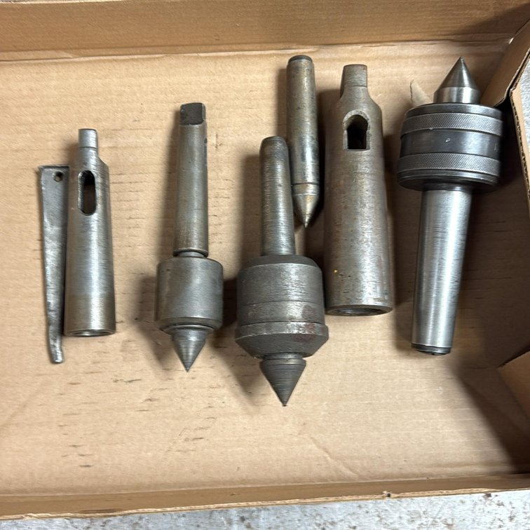 (3) Lathe Live Centers, Lathe Dead Center, Morse Taper Adapters, Drift Key