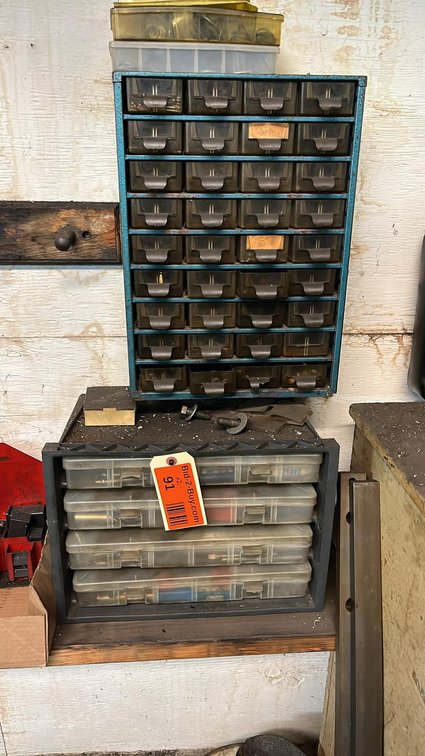Cabinets & Organizers with Mixed Drills, Taps, and Hardware Contents