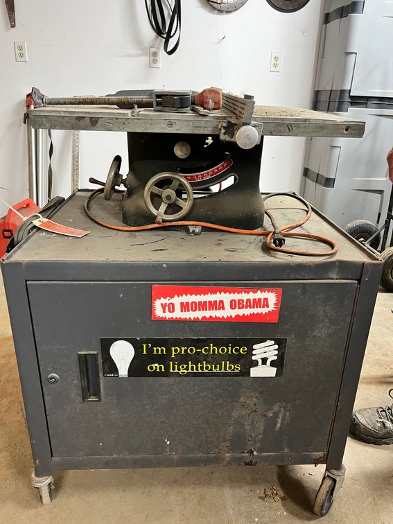 Shopmaster Table saw on Rolling Cart