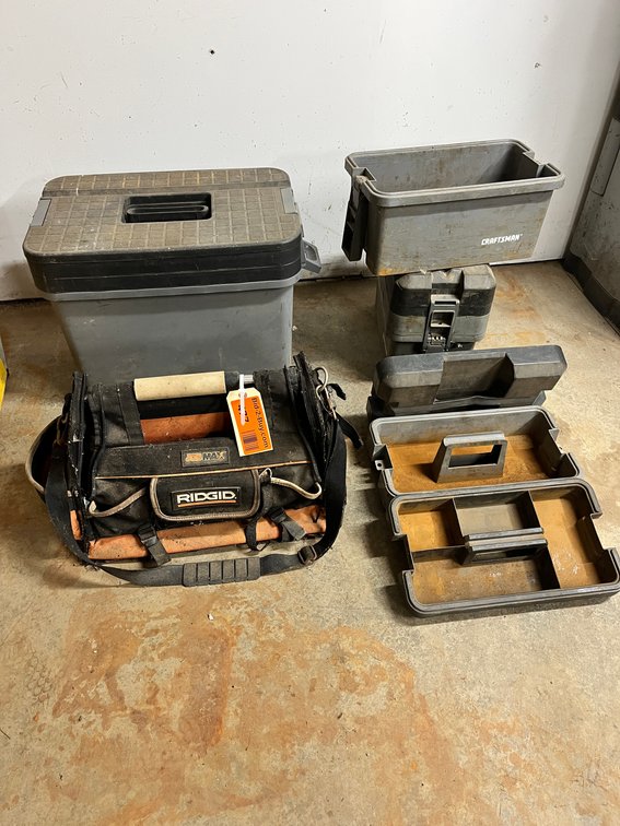 (3) Craftsman Stacking Toolboxes and Ridgid Toolbar