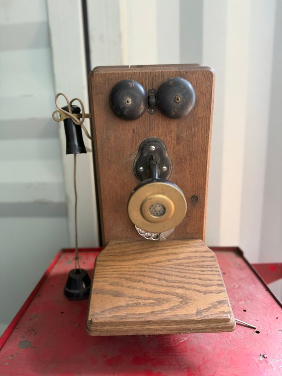 Vintage Oak Wall Phone