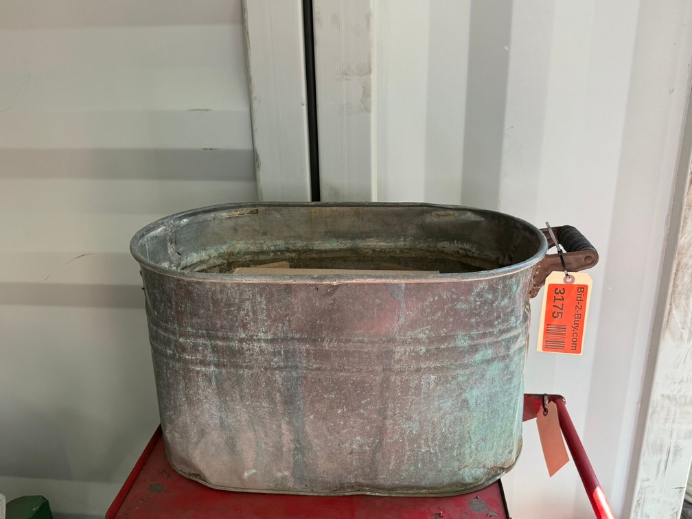 Vintage Metal Boiler with Wood Handle