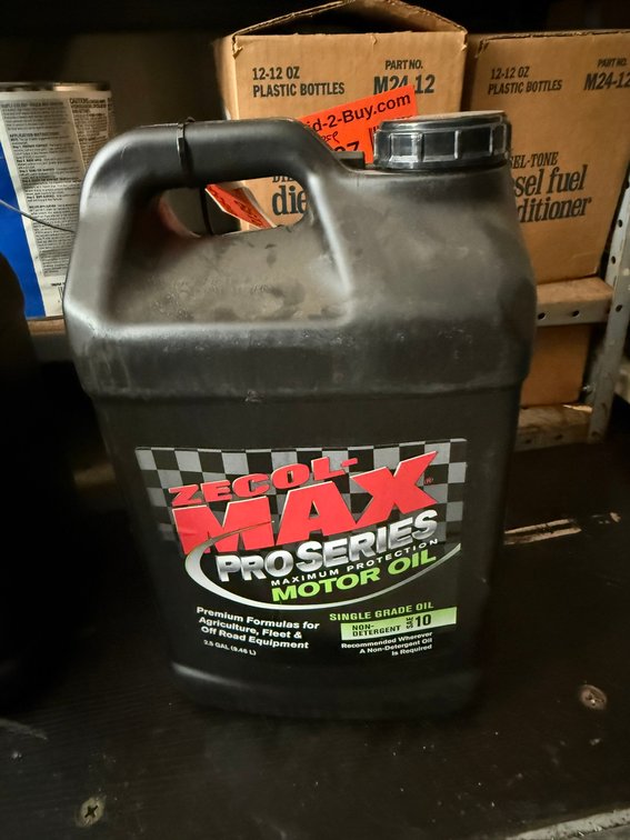 Zecol Max Pro Series Motor Oil 2.5 Gallon Non- Detergent SAE10