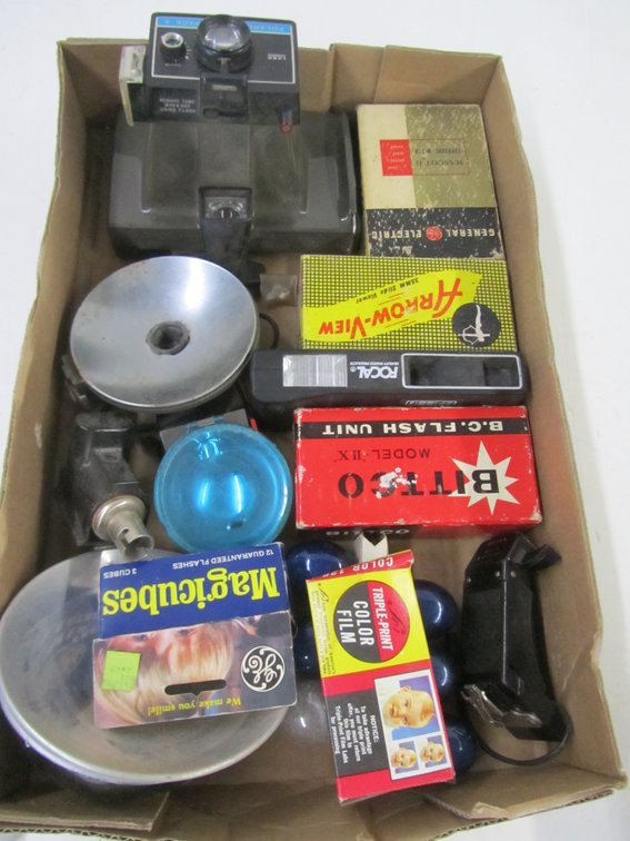 Polaroid Colorpack II And Assorted Vintage Camera Accessories