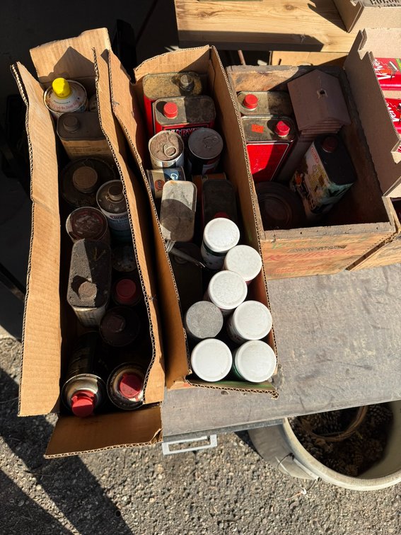 (3) Boxes of Assorted Oil Parts Cleaner Tins