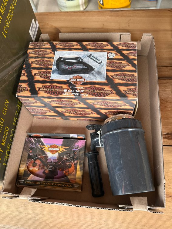 Harley Davidson playing Cards and (2) Mugs