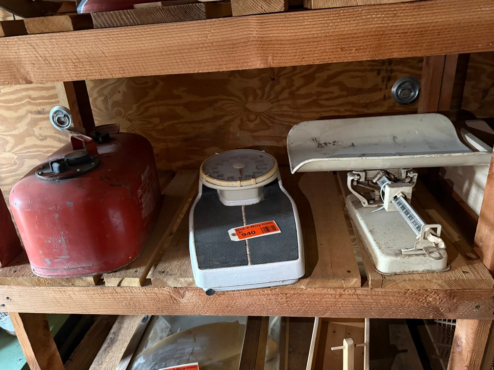 Vintage Scales and Vintage Gas Can