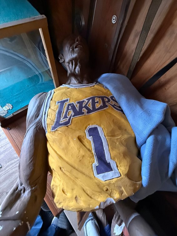 Life Sized Plaster LA LAKERS Basketball Statue, Possibly Earl Jones
