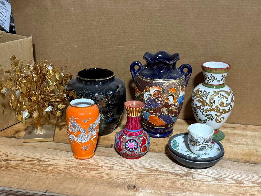 (5) Vases and (1) Tree Decor