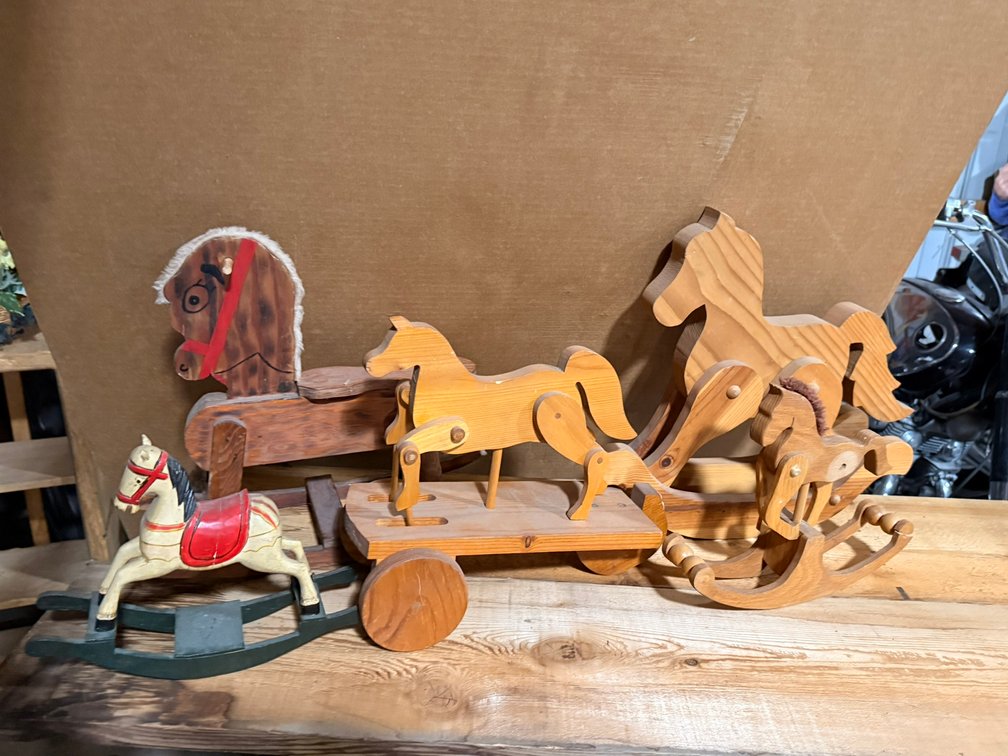 (5) Wooden Toy Rocking Horses