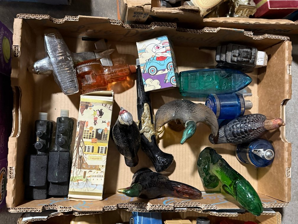 (15) Vintage Glass Trains and Bird Containers