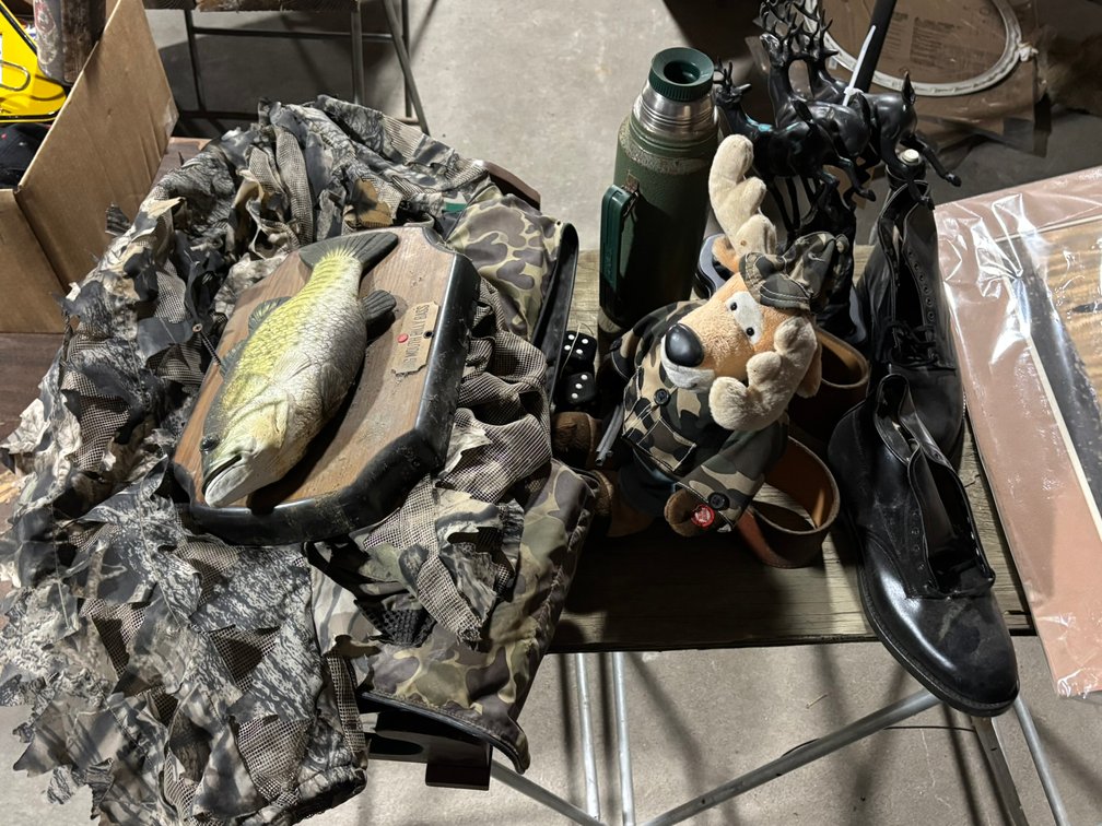Hunting Goods, Vintage Boots, and Decor