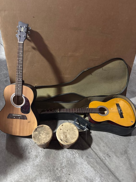 (2) Guitars and Bongos
