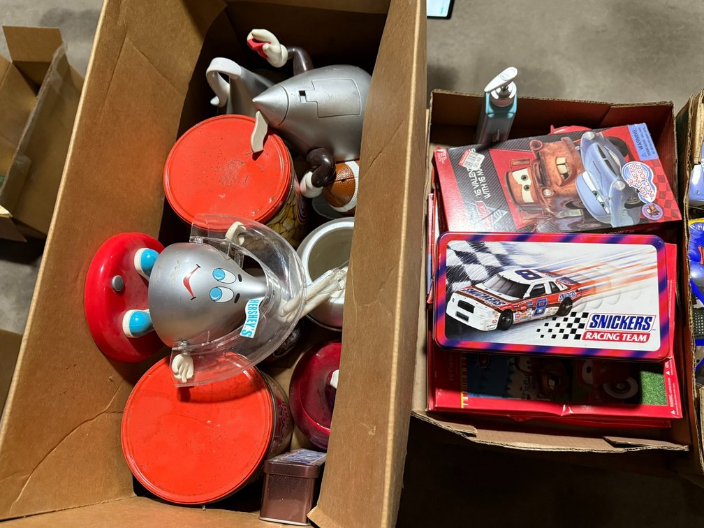 Vintage Tins, Hershey's Dispensers, and Car