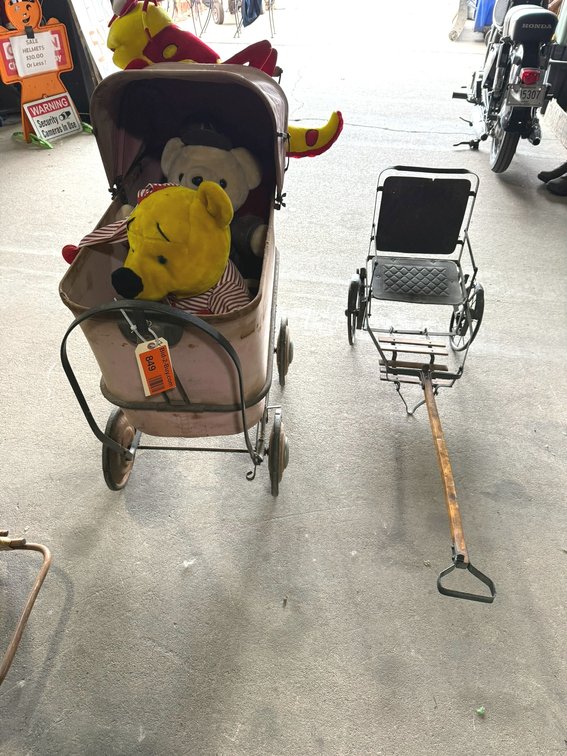 (2) Vintage Carriages and (3) Stuffed Animals