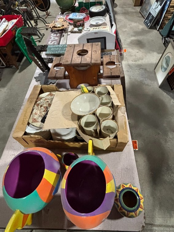 Dishes, Clocks, Candle Holders, and Decor