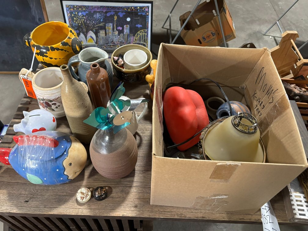 Ceramic and Clay Vessels, Pitchers, Planters, and Lamps