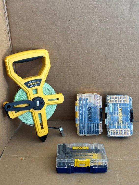 DeWalt and IRWIN Drill Bits and Tape Measure Reel