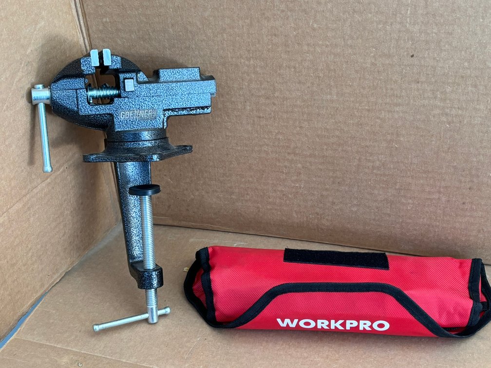 (9) Workpro Wrenches and Corners clamp on Mini-Vice