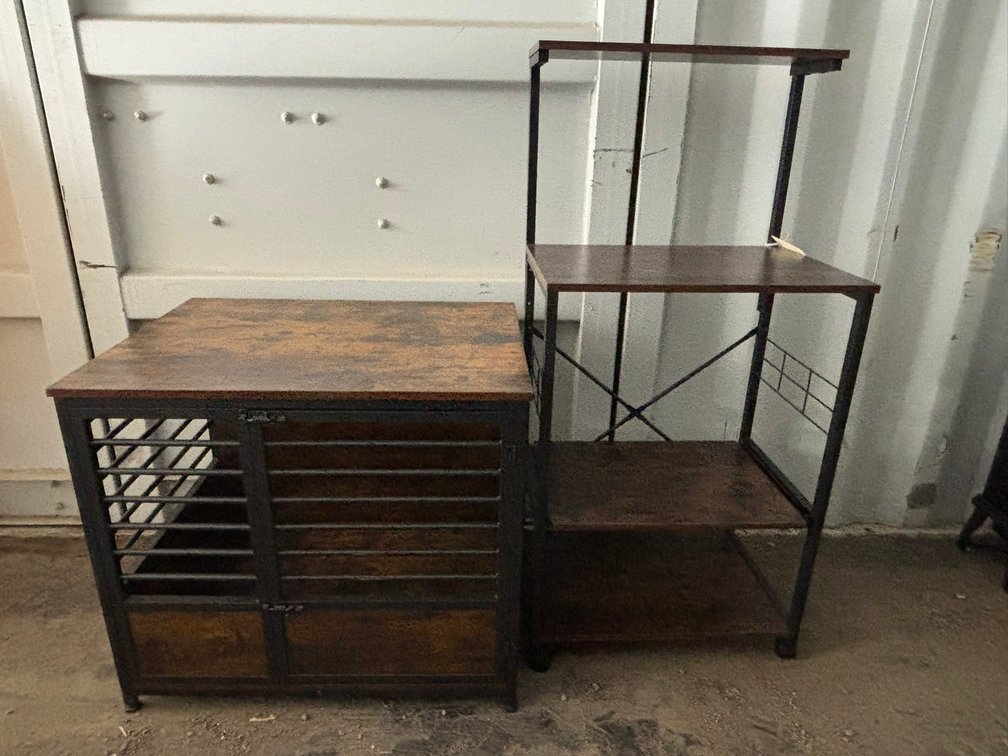 Moder Animal Crate and Microwave Stand