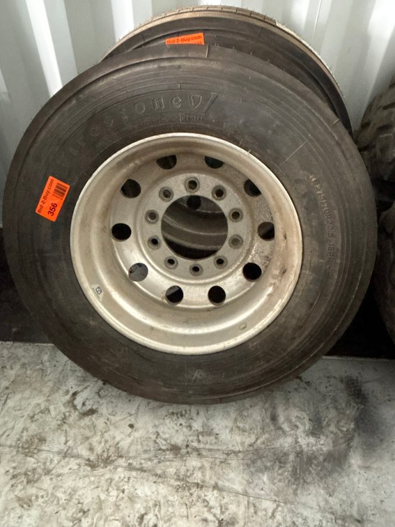 (2) Firestone FS 561 275/70R22.5 Tire with Rim