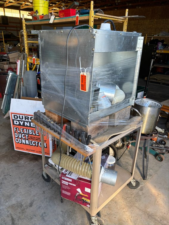 Powder Coating Machine on Metal Rolling Cart