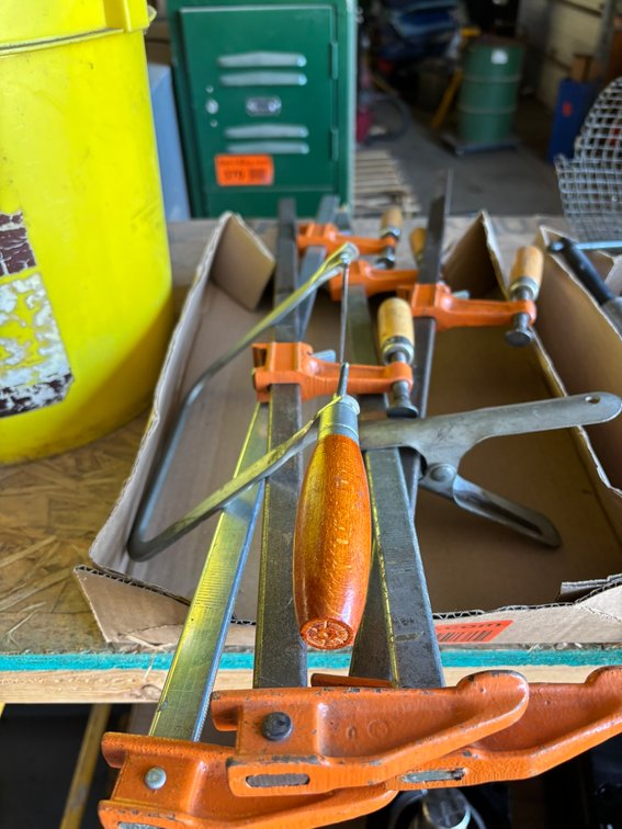 (4) Vice Clamps and (1) Saw
