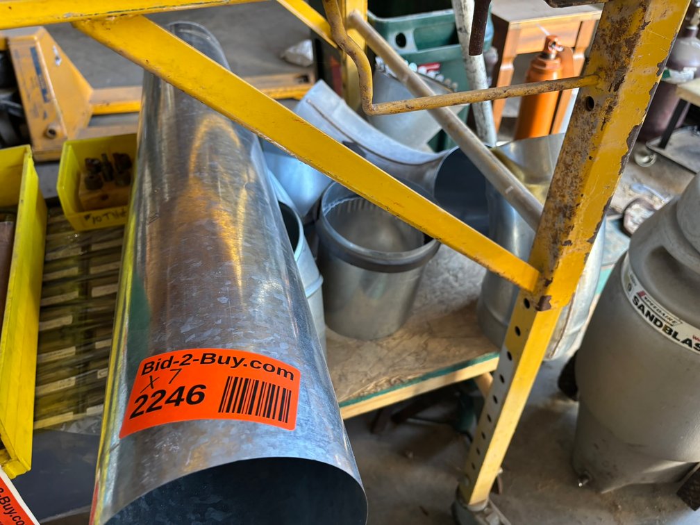 (6) Tin HVAC Elbows and (1) Tube