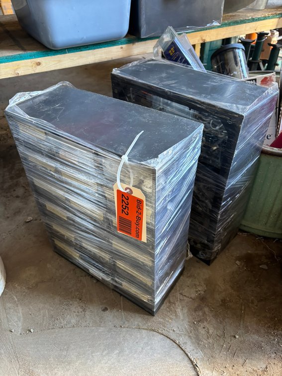 (2) Multi-Drawer Hardware Chests with Drawers and Assorted Hardware