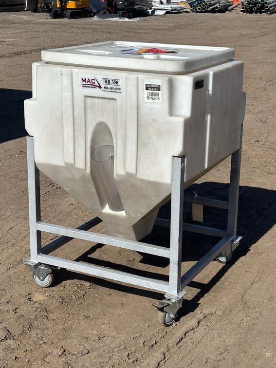 Plastic Bins with Materials on Metal Frame with 4-Wheels