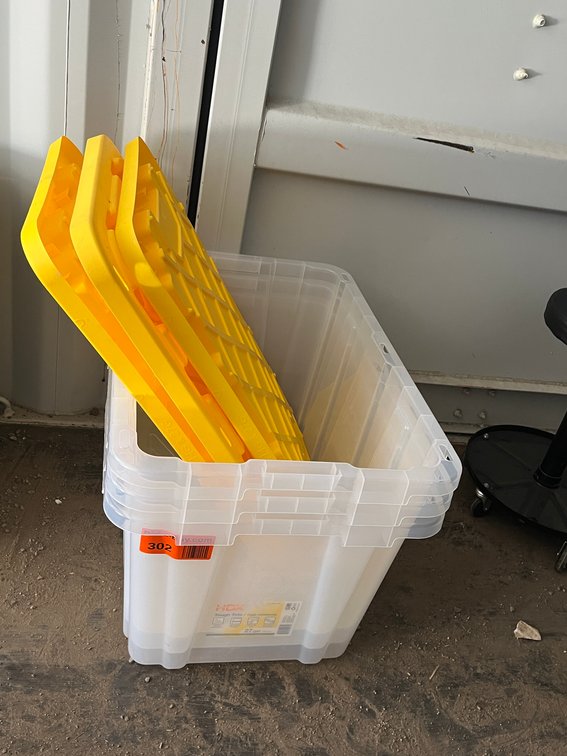 (3) HDX 27 Gallon Plastic Totes with Lids