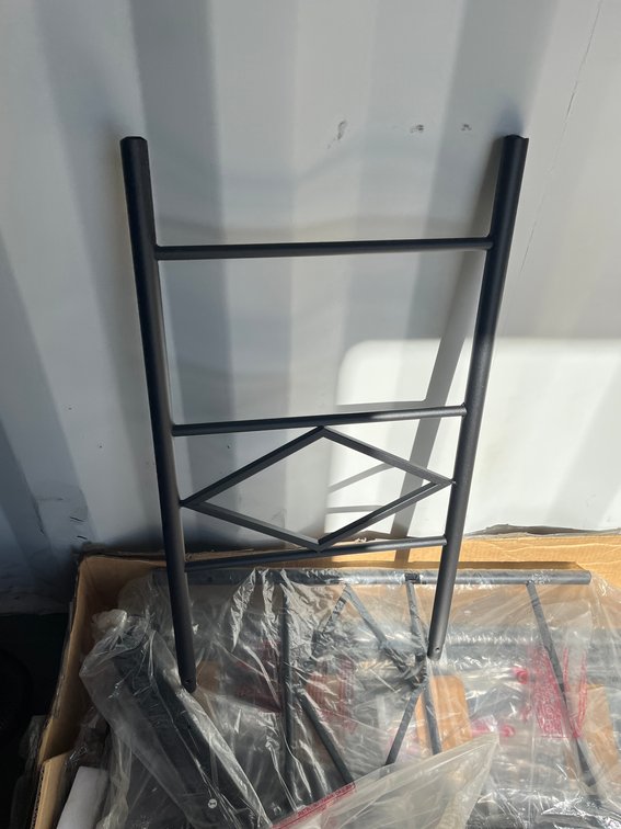 Full Size Black Metal Bed Frame with Diamond Pattern